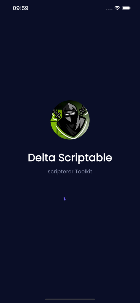 Delta Scriptable - Delta Scriptable splash screen showing the ninja logo and the text scripterer Toolkit on a dark blue background
