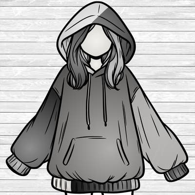 girl in oversized hoodie