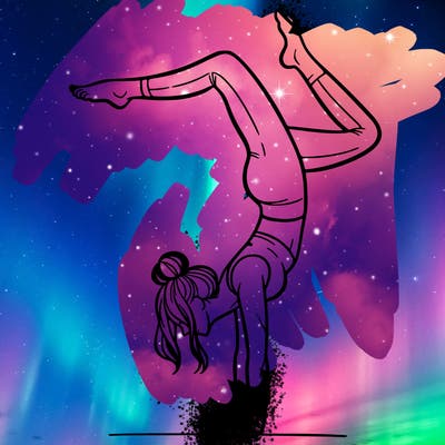 a woman doing a handstand