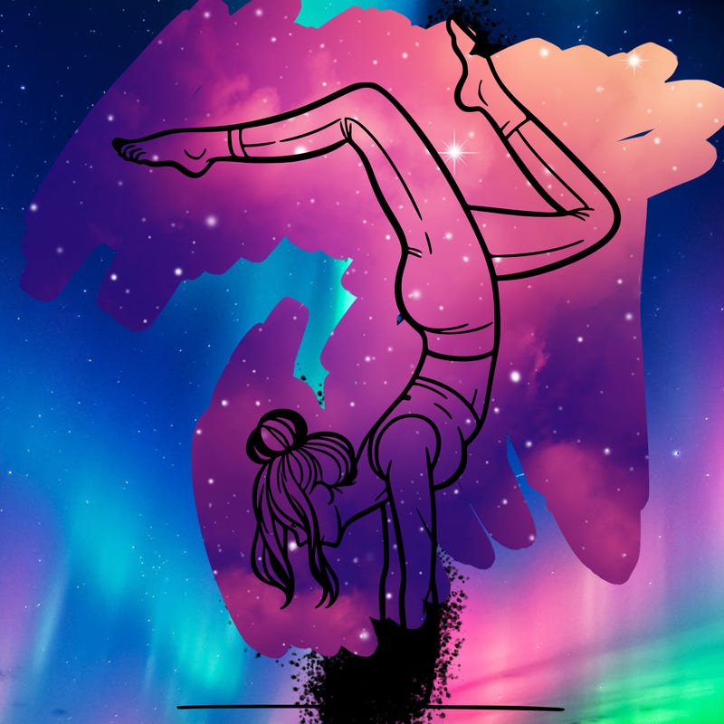 a woman doing a handstand