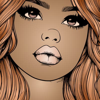 really realistic girl with lips