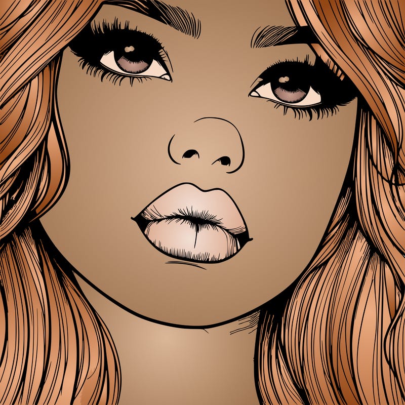 really realistic girl with lips