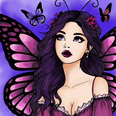 butterfly fairy realistic girl
