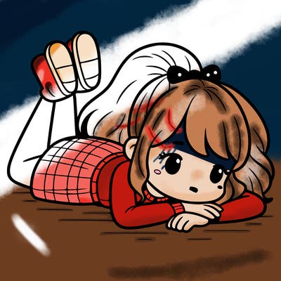 girl laying on the floor