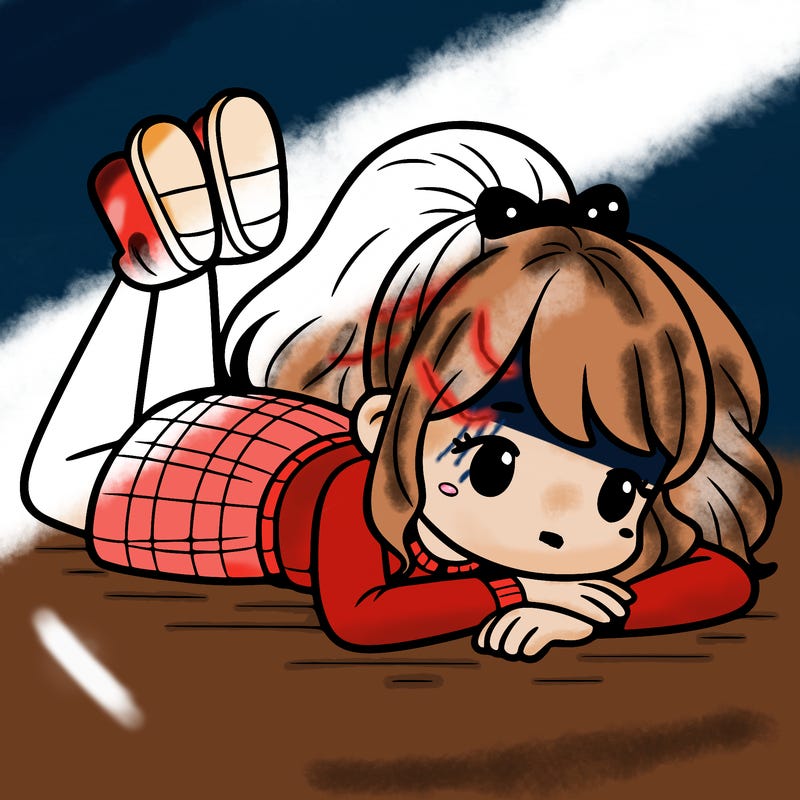 girl laying on the floor