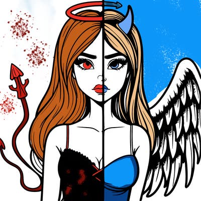 devil vs angel realistic girl