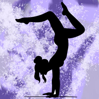 a woman doing a handstand