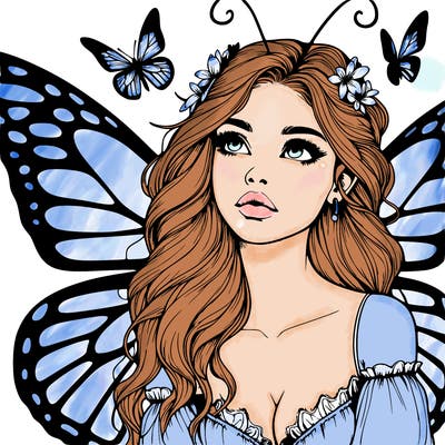 butterfly fairy realistic girl