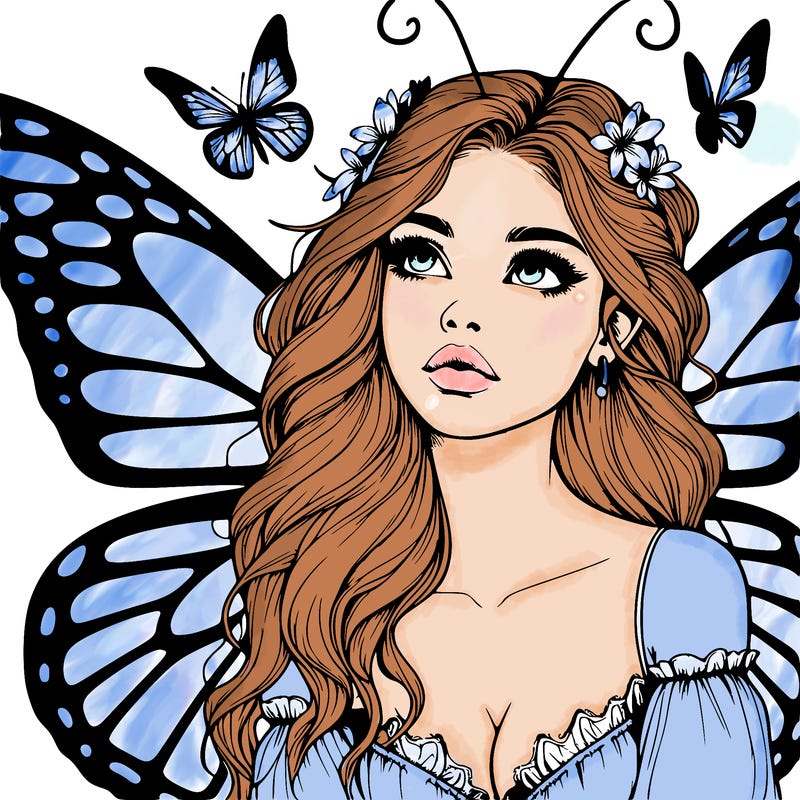 butterfly fairy realistic girl