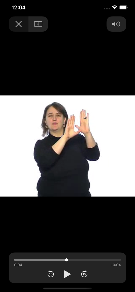 Elix - Une femme démontrant un signe en langue des signes française sur le lecteur vidéo de l'application Elix