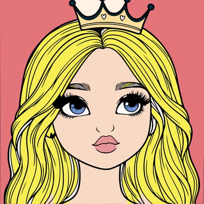 a realistic girl with a crown on