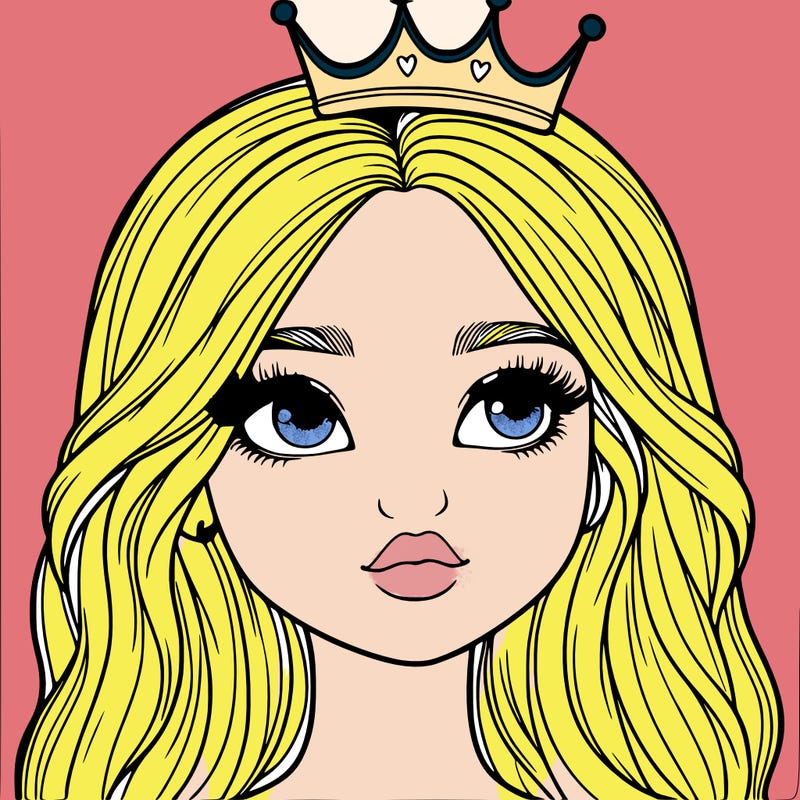 a realistic girl with a crown on