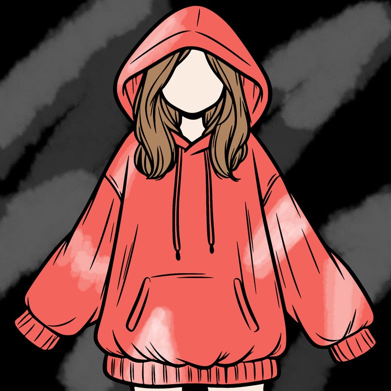 girl in oversized hoodie