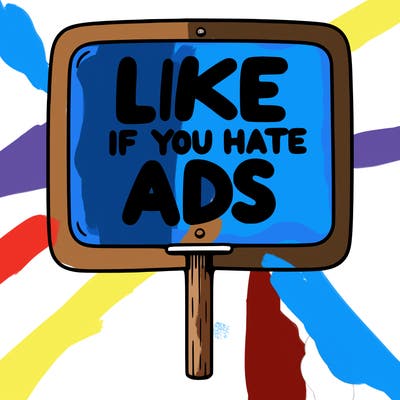 a sign that says like if you hate ads