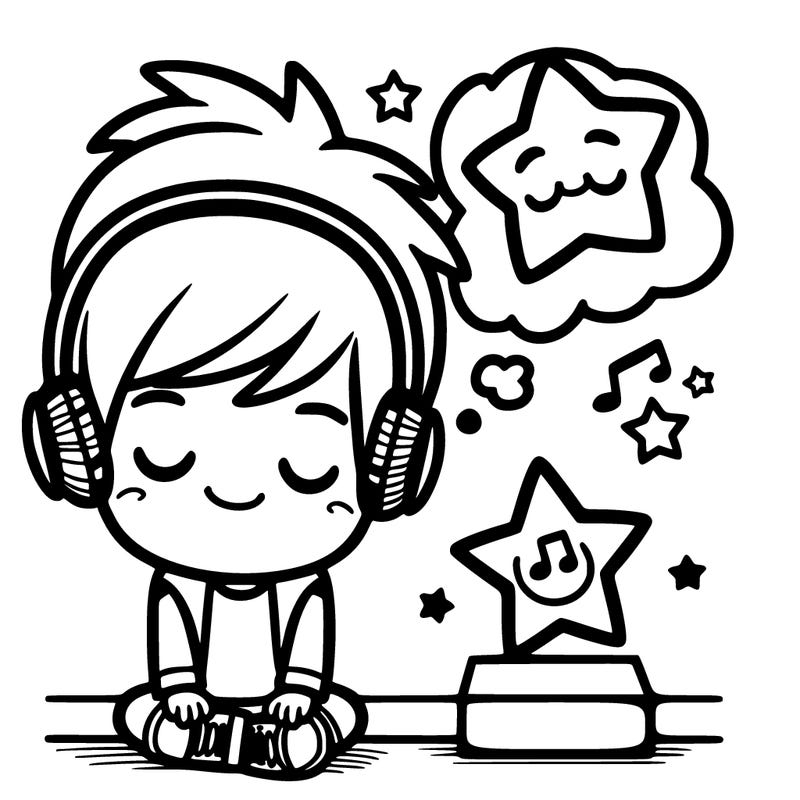 a boy with stars and a dream music star