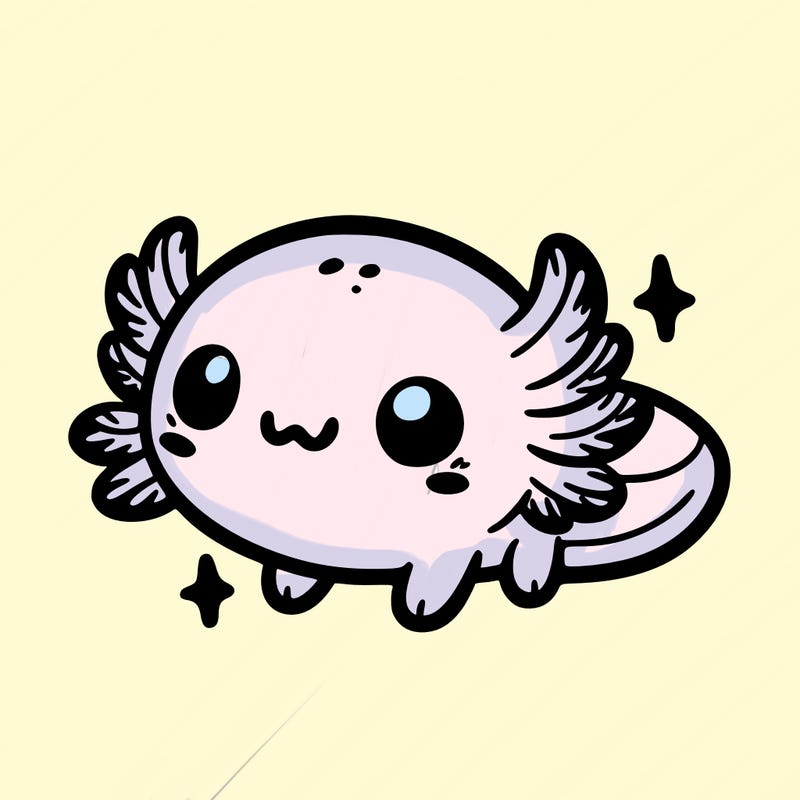 cute easy baby axolotl