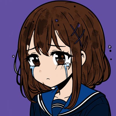 sad anime girl