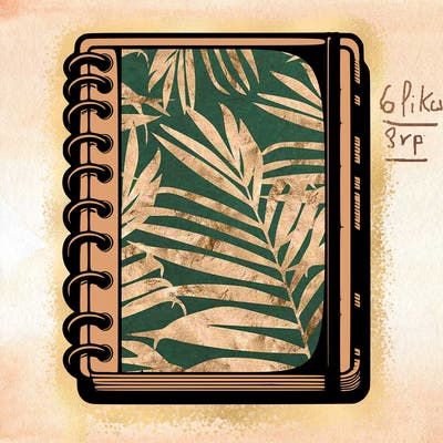 blank, realistic notebook