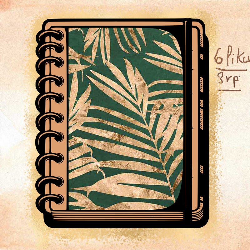 blank, realistic notebook