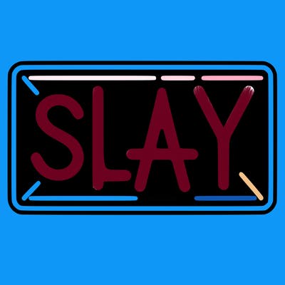 neon slay sign