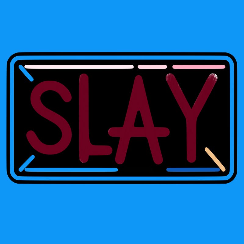 neon slay sign