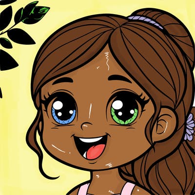 happy realistic girl