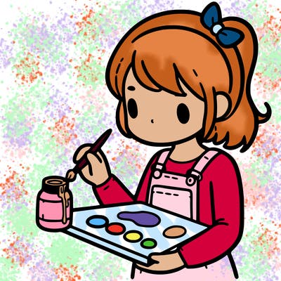 a girl who is painting