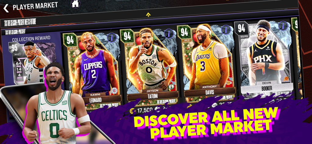 NBA 2K24 MyTEAM - NBA 2K24 MyTEAM player market interface featuring collectible basketball player cards