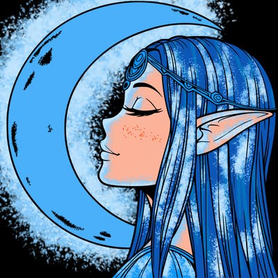 a realistic moon elf