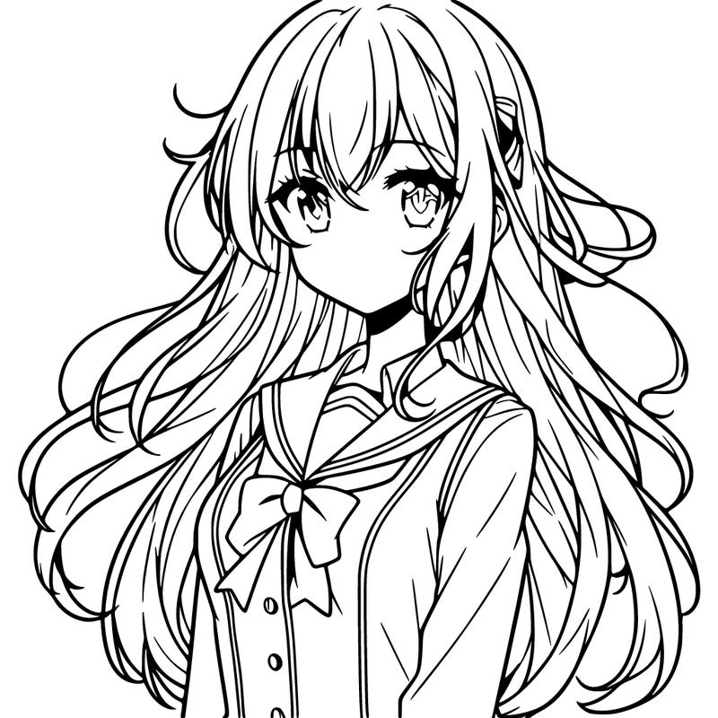 anime girl with long hair