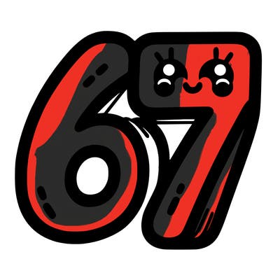 the numbers 67