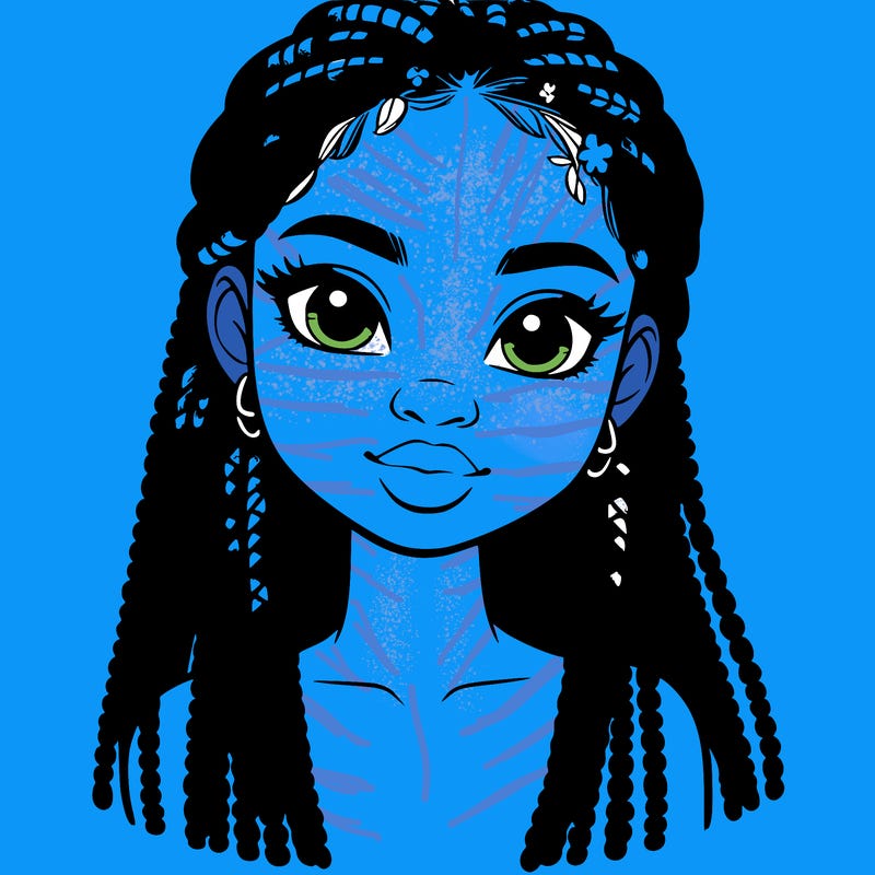 a realistic black girl with braids