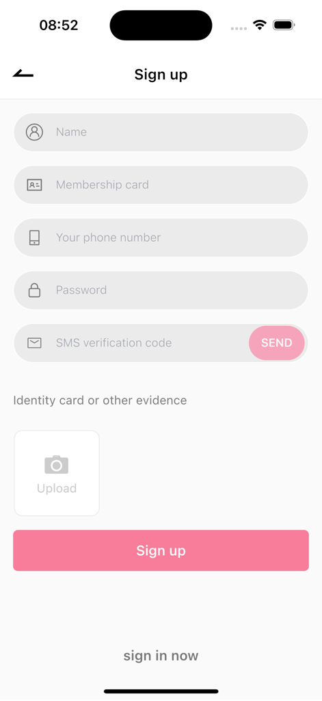 Sign up page for the My Semar Nusantara jewelry loyalty app showing registration fields and identity card upload option