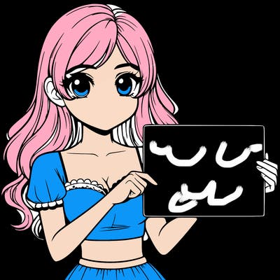 realistic pretty girl holding blank sign