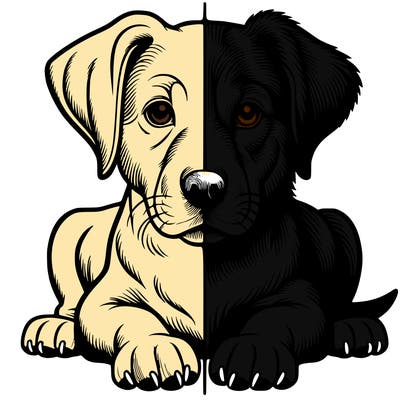 realistic dog split picture