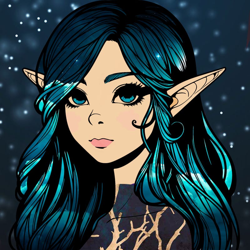 elf girl realistic dark fantasy