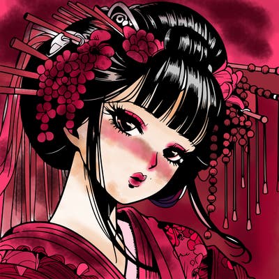 manga geisha detail