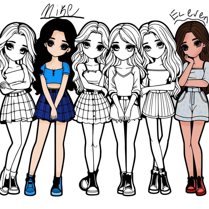 a group of girls realistic