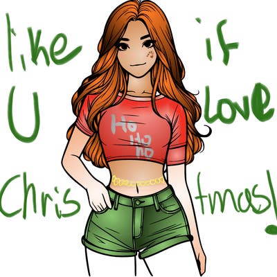 teenage girl with a crop top short shorts and long hair realistic