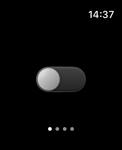 Fidget Watch - Skeuomorphic metallic toggle switch on the Fidget Watch interface.