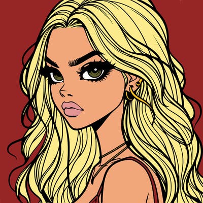 a realistic girl with siren eyes and looks badass