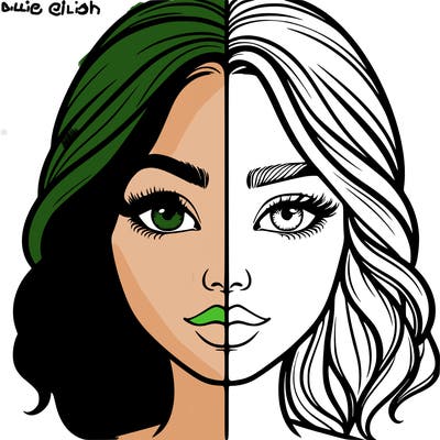 realistic girl split half