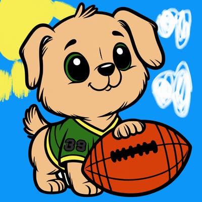 dog in a football