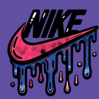 dripping nike logo