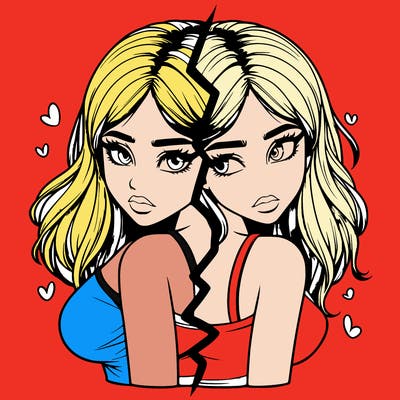 realistic girl split