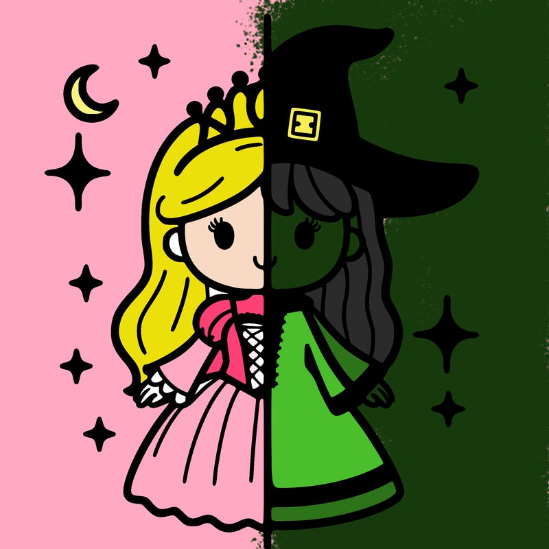 split princess and witch