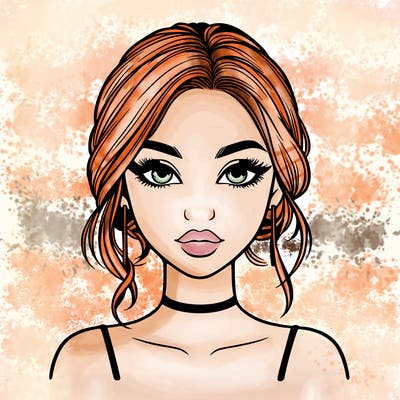 realistic girl with makeup on