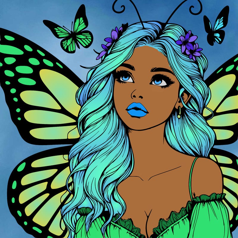 butterfly fairy realistic girl
