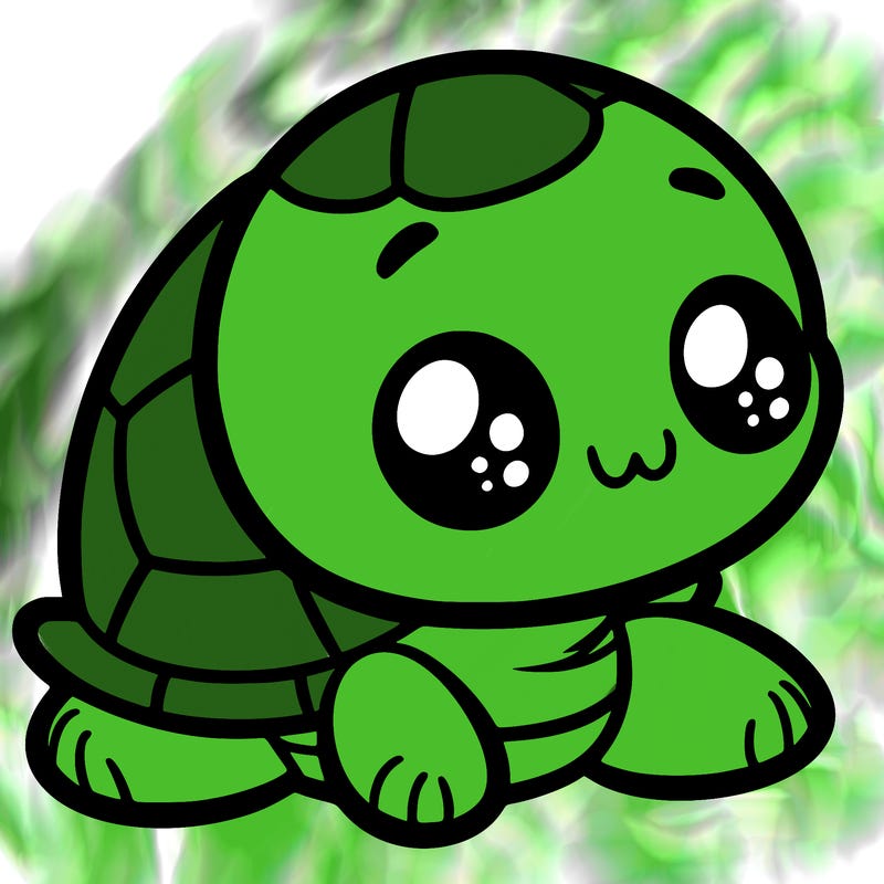 cute little animated turtle