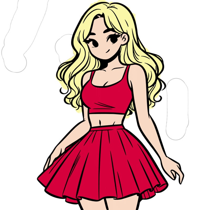 woman in a skirt and crop top